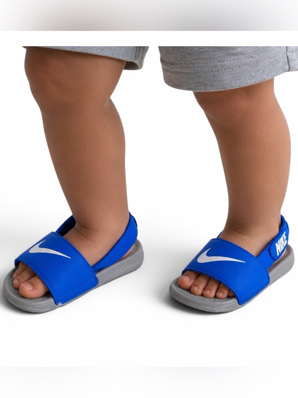 Nike Kawa Slide TD Toddler Sandals Blue Gray Size 3C